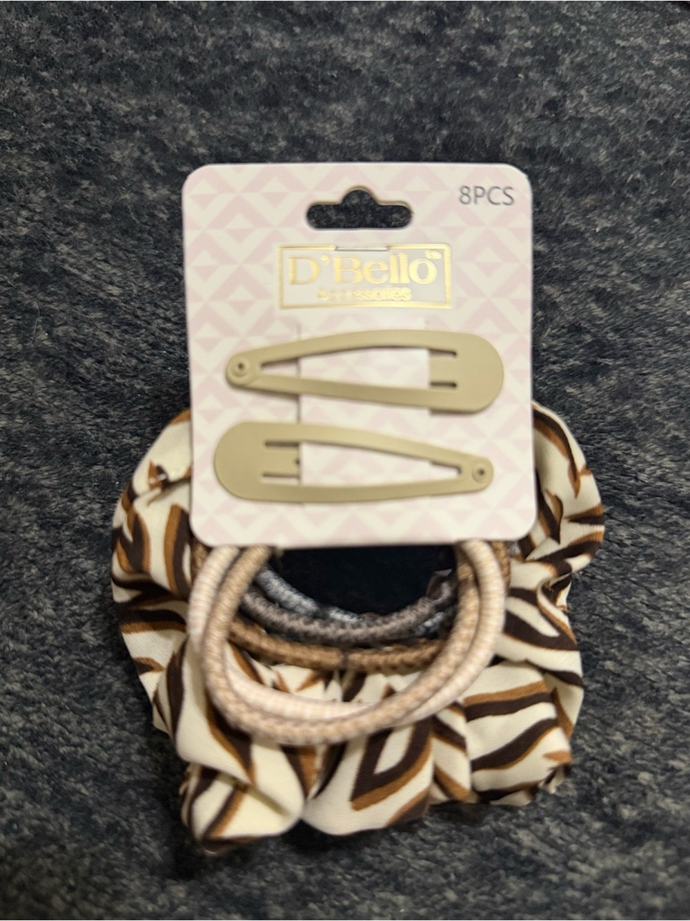 Kids Brown & Cream Hair Accessory Set - 8pcs
